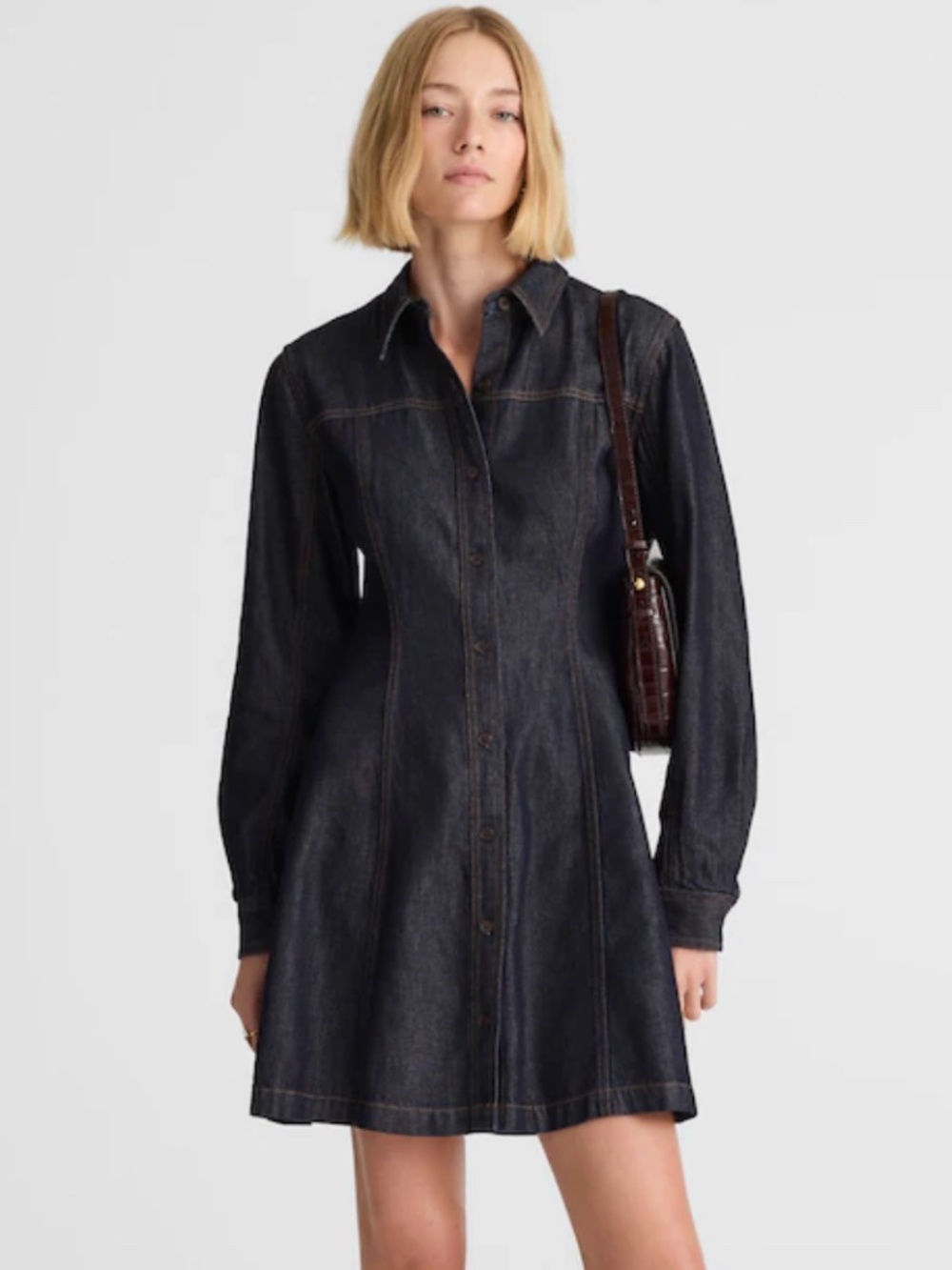 Madewell Airy Denim Shirt Dress Womens 12 Rinse Wash Fit Flare